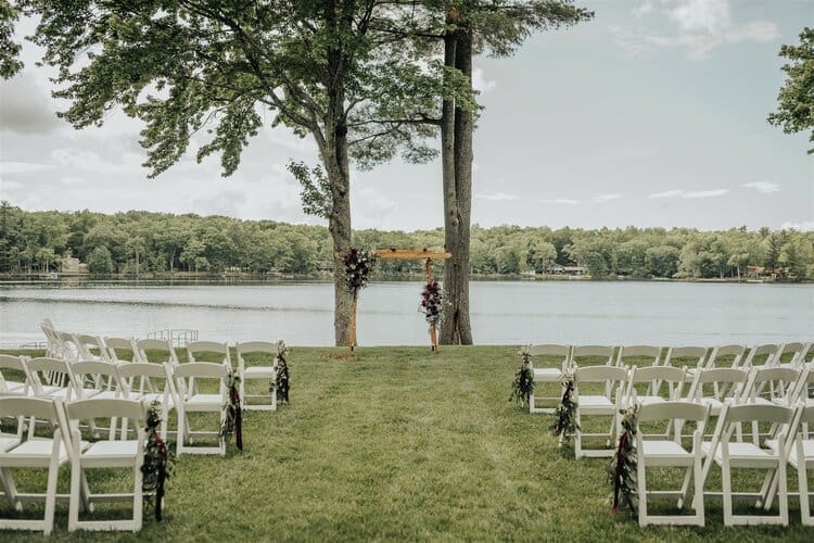 Picturesque Waterfront Vows For Emmalee and Tyler at Woodloch Pines Resort