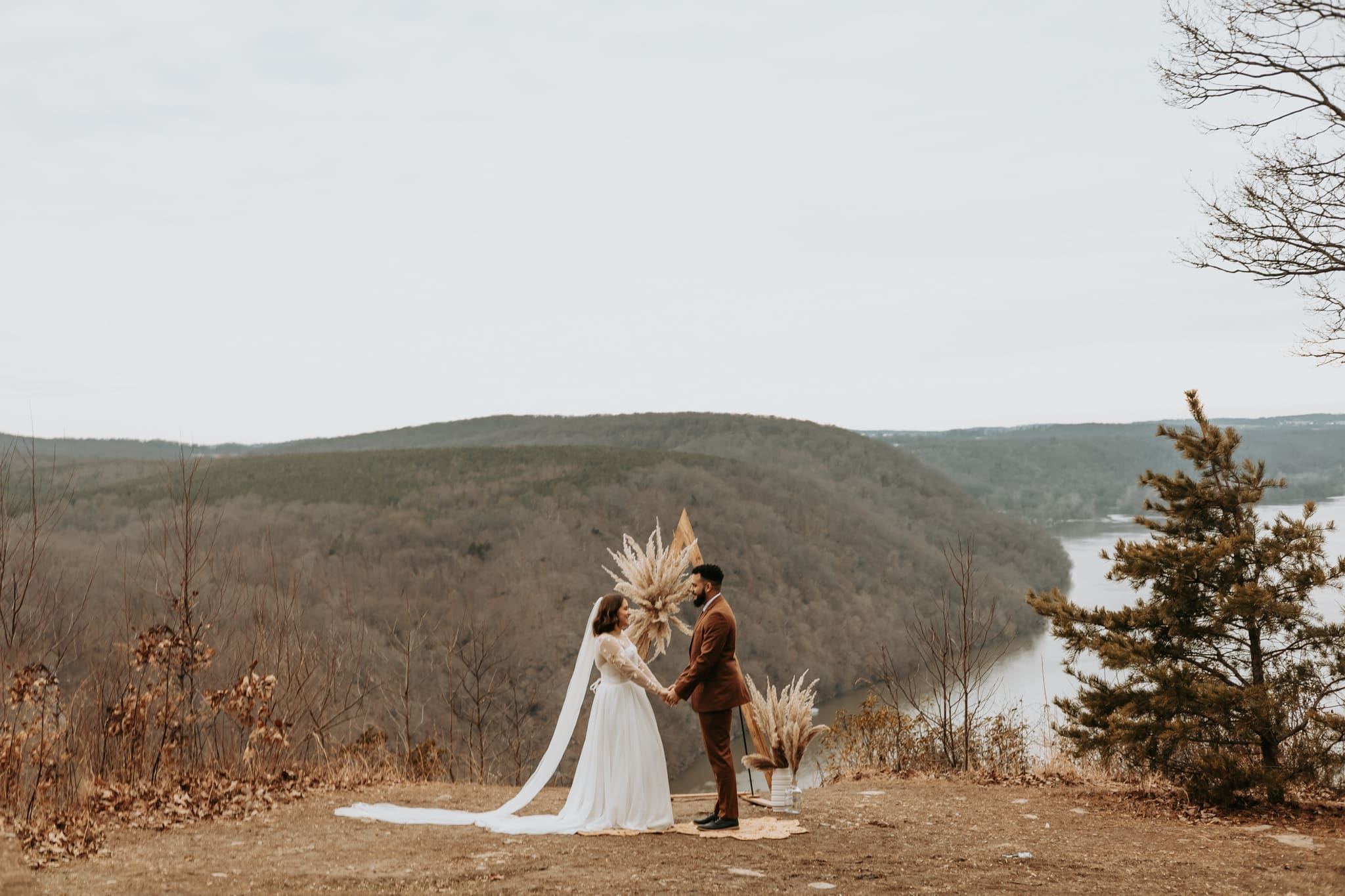 Esme + Elvis' Romantic Cliffside Elopement in PA